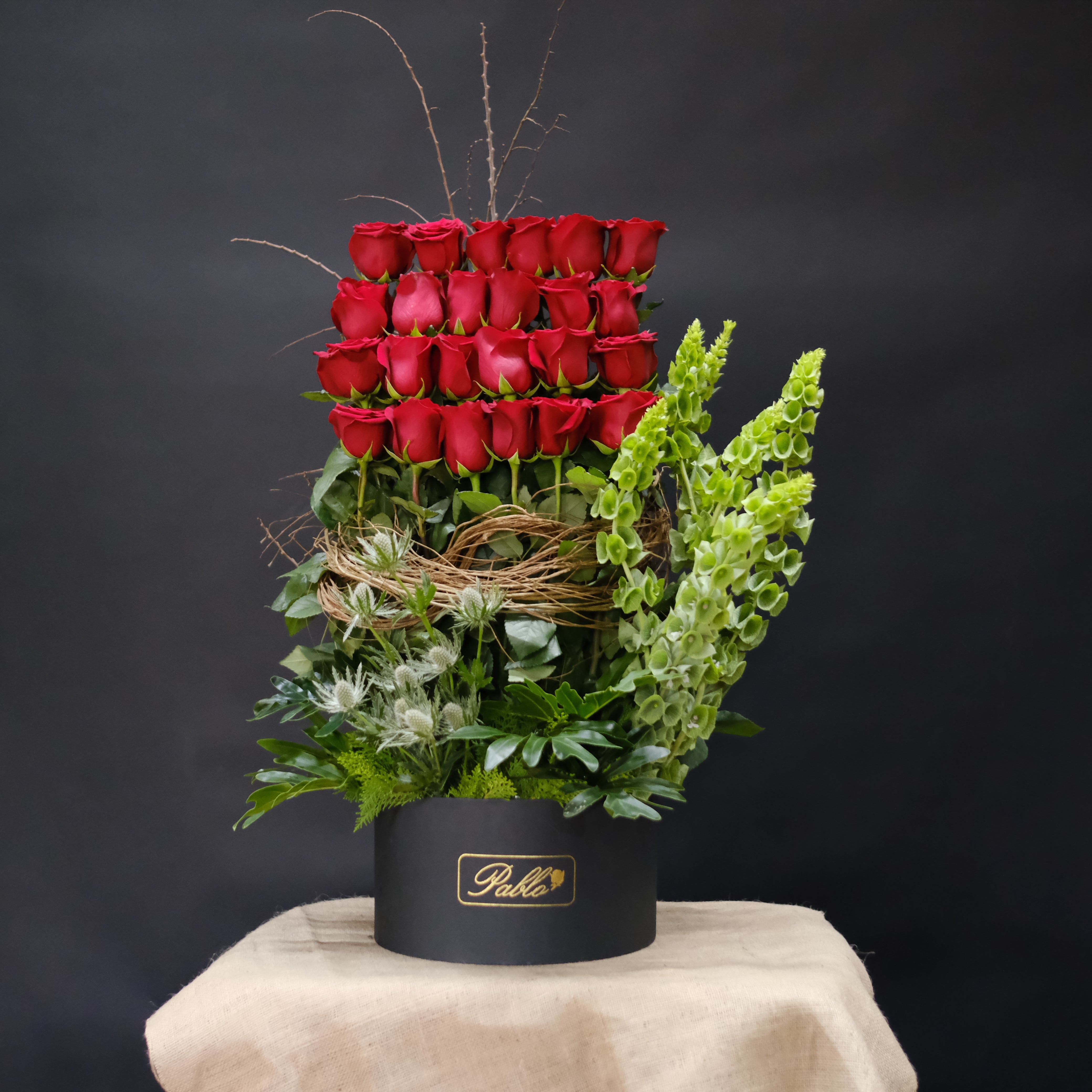 Fiery 60 Red Roses Stems Bouquet - Pablo Gift Shop - Pablo Gift Shop
